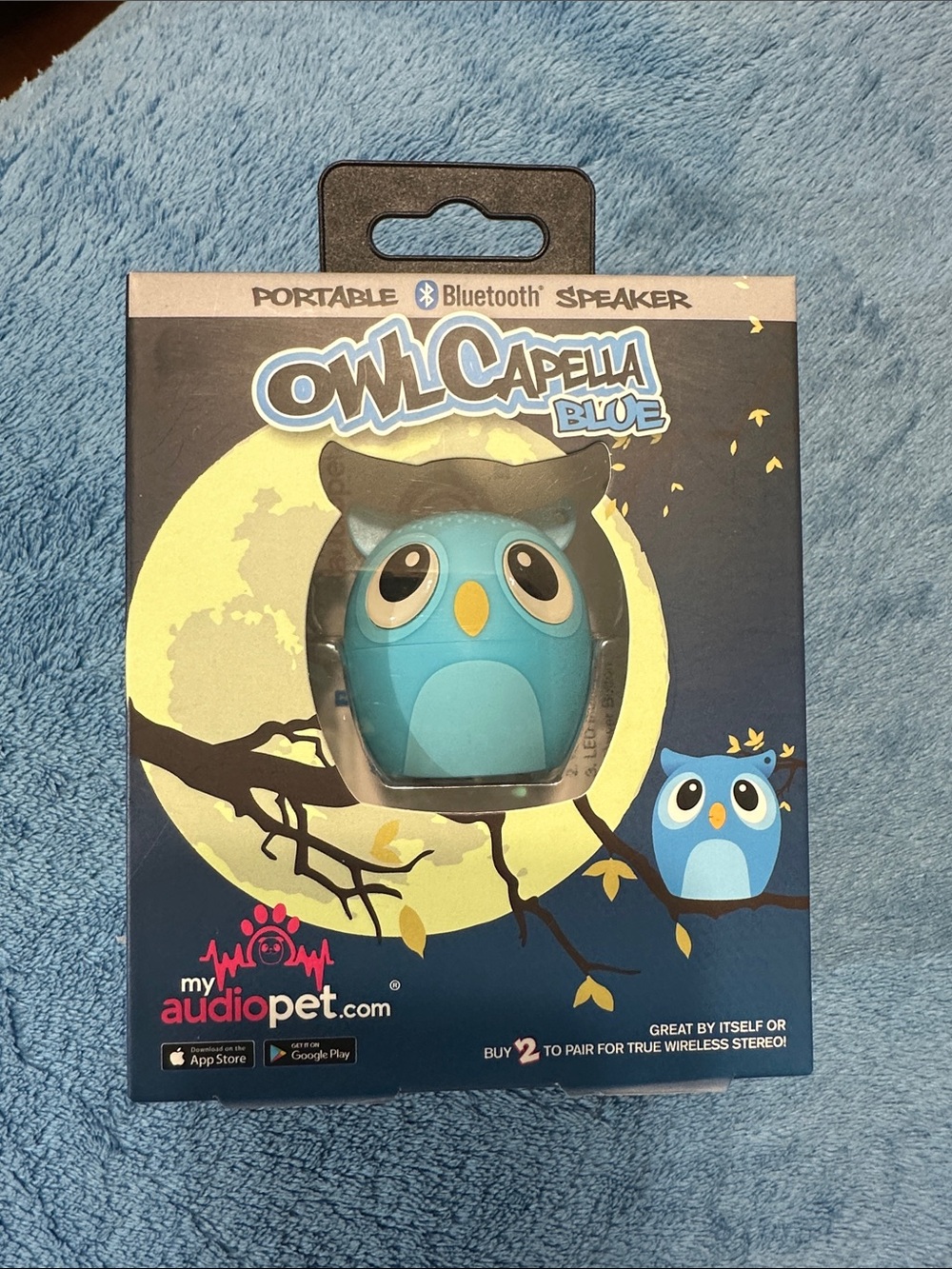 🛍️2/$40 - My Audio Pet.  Owl Capella Blue Portable Bluetooth Speaker. 🦉